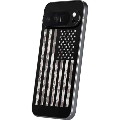 Black and White Camo American Flag Pixel 9 Pro XL Skin